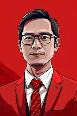 berdasarkan foto yang saya upload berikan versi terbaiknya dalam versi formal dengan background merah saya menggunakan kacamata dan saya orang indonesia