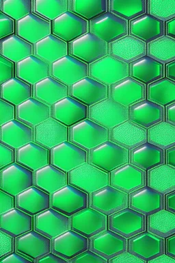 seamless green regular hexagons glittery background metallic chrome with reflections