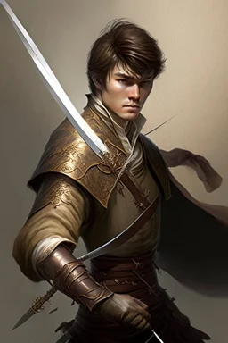 noble swordman with rapier short brown hair not chinese