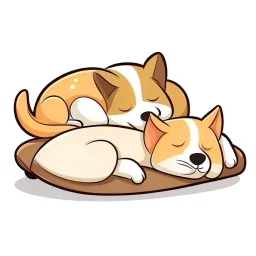 2 Dogs sleeping cartoon