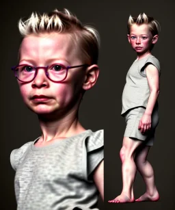 Tilda swinton toddler, full body, dramatic lighting, hyper realistic