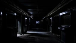 desolate dark arcade, horror, no humans