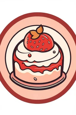 round logo with a cake