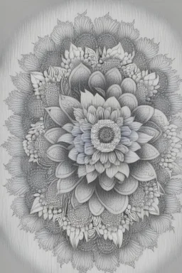 flower mandala for colouring (black and white)