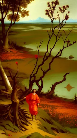 Why do you, not sparing yourself, The life of plants is now hidden In these red flowers and strange stumps of branches, Well, what happened to you, What happened to your soul? How dare you let this beauty, Your precious soul, Go, so that she would wander the world, Bruegel painting style