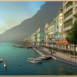 Mondello,casino, Waterfront,Sea,beach, Beaux Arts architecture,+palladio+liveable street+detailed facades+green city,uphill road,trees on walkway,elegant avenue, biopunk+Bueno Aires,vienna, alphonse mucha, greg rutkowski,matte painting, cryengine, hyper detailed, felix kelly, fantasy art, seb mckinnon"