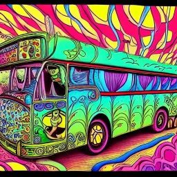 psychedelic bus by jim woodring