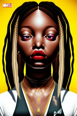 Little Simz, grown woman, dreadlocks, gold jewlery