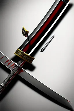 katana on a table, photorealistic, hd, detailed