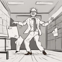 academic professor carton dancing