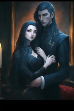 Strahd Von Zarovich and his wife Selene, she has white hair