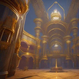 The palace of magic king, huge structure, panoramic view, zoomed out view of the exterior, mysterious, soft lighting, unreal engine 5 volumetric lighting, intricate details, realistic style, 8k resolution