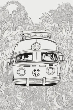 hippie coloring page
