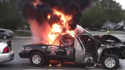 jimmy johns vehicle crashed and explodes