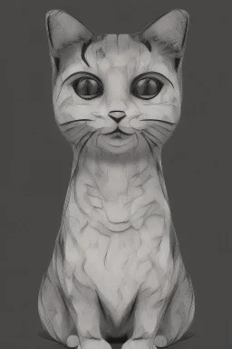 cat, Ukiyo-e painting, highly detailed, black and white