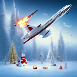 plane crashing into mega big snowman