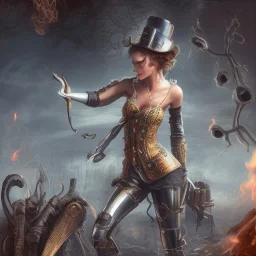 steampunk dancer posing