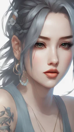 a close up of a person with tattoos on their face, cgsociety9, realistic anime 3d style, beautiful cyberpunk girl face, anime cyberpunk art, cyberpunk anime art, cyberpunk anime girl, female cyberpunk anime girl, very beautiful cyberpunk samurai, realistic anime artstyle, artwork in the style of guweiz, detailed portrait of anime girl, realistic anime art style