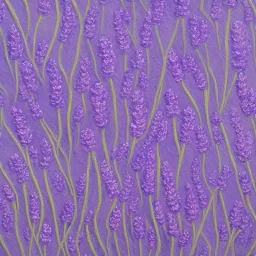 A highly detailed oil painting of intricate lavender flowers, seamless pattern, art brut