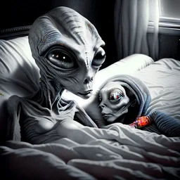 Gray alien in your bed with your girlfriend