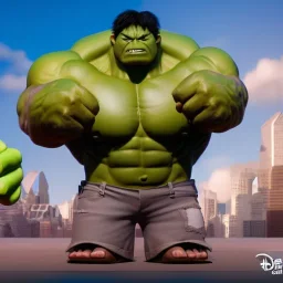 Chibi hulk, pixar 2022, modern Disney style, octane render, realistic, hyper detailed