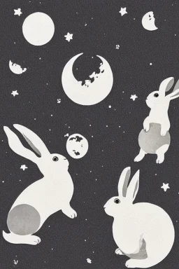 Two rabbits that live on the moon