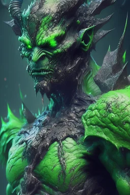 Green demon Humanoid mutant alien,FHD, detailed matte painting, deep color, fantastical, intricate detail, splash screen, complementary colors, fantasy concept art, 32k resolution trending on Artstation Unreal Engine 5