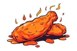 illustration of spicy chicken wing, stickers