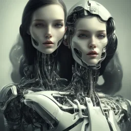 wonderfull portrait only lionel messe robot, long black hair, intricate, sci-fi, cyberpunk, future,