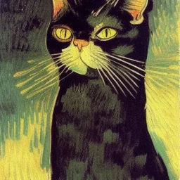 Portrait of a cat by Van Gogh