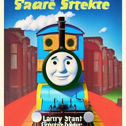 Larry David as Thomas the Tank Engine in a Saturday Night Fever dream movie poster