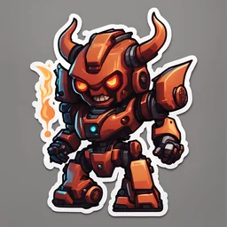 Mechashot Devil in sticker toasty art style
