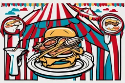 carnival food, with a bite taken out, clean vector style, bold outline