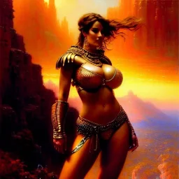 Drawing of beautiful face,'beautiful ,Busty PoweGirl',intense stare, ancient skintight armor, balanciaga fashion clothe painting by gaston bussiere, greg rutkowski, yoji shinkawa, yoshitaka amano, tsutomu nihei, donato giancola, tim hildebrandt, Oil on canvas, cinematic composition, extreme detail,fit full head inside picture,16k