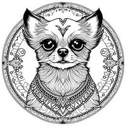 coloring pages: Charming Chihuahua Mandala