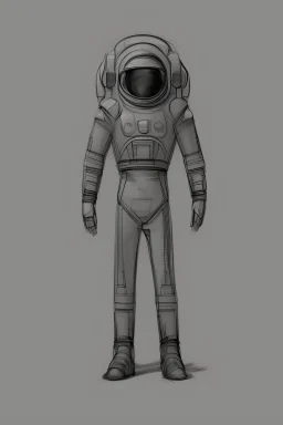 cartoon retro space man sketch