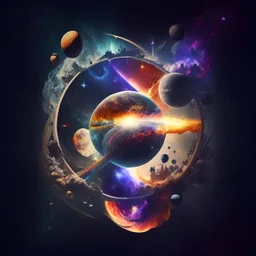 imagine universe in one picture for a logo