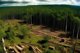 Extensive deforestation, fewer trees