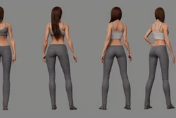 Female character 19 years Proportions of the character the head-to-body ratio . Create a distinctive silhouette that helps the character stand out and be easily recognizable Design the character's face, including the shape of the head, eyes, eyebrows, nose, mouth, and ears. Consider the . Front, Side, and Back Views: Provide multiple views of the character, including front, side, and back mode sheet .