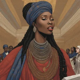 [colour illustration by Junji] Fatoumata Diawara singing in Le Louvre