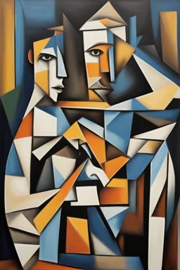 A rectangular Cubist Picasso style painting