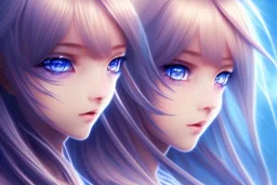 high detailed blue eyes of an anime girl, portrait, 8k quality