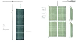 Grid-tied solar installation, detailed diagram illustration