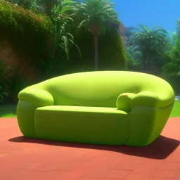 Couch in the shape of an avocado