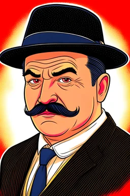Draw the character of Hercule Poirot