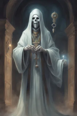 ghost of a scholar priest with a key