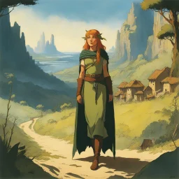 [illustration by Alfred de Marbot] Barbaraa female elf druid in the town of Nausicaa in the kingdom of Orlania. You've spent your life learning the ways of nature and the p ower it contains. You've spent your life working in the fields and have come to believe the reason for the success of the other races is that they do not live in harmony with nature like the elves do. You have been told stories of the great druids of old and hope to one day become one of them.