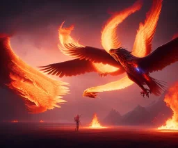 mdjrny-v4 style, dramatic lighting, epic photo, the Phoenix on fire, detailed, hyperrealistic, octane render, cinematic, by greg rutkowski