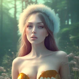 Insanely portrait of beautiful girl, beautiful face, sunny, relaxing, sea, trees, real details, hyper ultra photo realistic, anime style, glowing forest, 8k