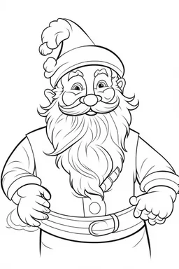 coloring page for kids, santa, cartoon style, thick outline, low details, no shading, no color